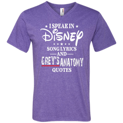 I Speak In Disney Song Lyrics And Grey's Anatomy Quotes Shirt Men's V-Neck T-Shirt - The White Eagles