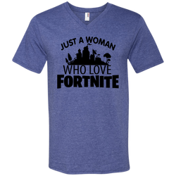 Fortnite Just A Woman Who Loves Fortnite Men's V-Neck T-Shirt - The White Eagles