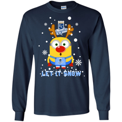 Minion Kansas City Royals  Ugly Christmas Sweaters Let It Snow LS Cotton T-Shirt - The White Eagles