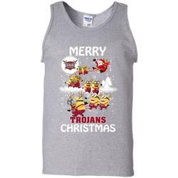 Troy Trojans Ugly Christmas Sweaters Minions Santa Claus Merry Christmas Tank Top - The White Eagles