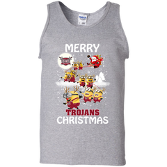 Troy Trojans Ugly Christmas Sweaters Minions Santa Claus Merry Christmas Tank Top - The White Eagles