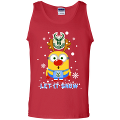 Minion Milwaukee Bucks Ugly Christmas Sweaters Let It Snow Tank Top - The White Eagles