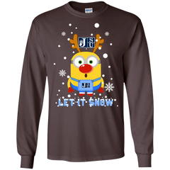 Minion Jackson State Tigers Ugly Christmas Sweaters Let It Snow LS Cotton T-Shirt - The White Eagles