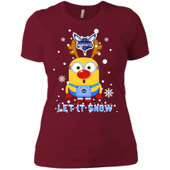 Minion Charlotte Hornets Ugly Christmas Sweaters Let It Snow Ladies' Shirt - The White Eagles
