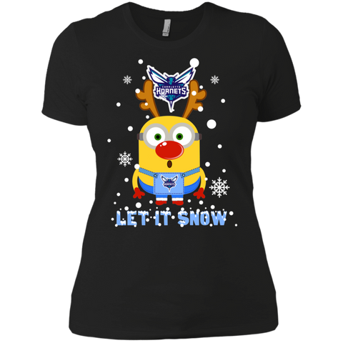 Minion Charlotte Hornets Ugly Christmas Sweaters Let It Snow Ladies' Shirt - The White Eagles