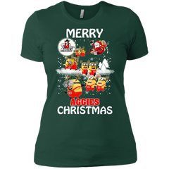 New Mexico State Aggies Ugly Christmas Sweaters Minions Santa Claus Merry Christmas Ladies' Shirt - The White Eagles