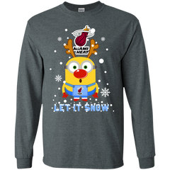 Minion Miami Heat Ugly Christmas Sweaters Let It Snow LS Cotton T-Shirt - The White Eagles