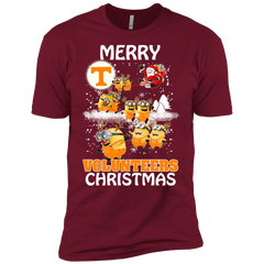 Tennessee Volunteers Ugly Christmas Sweaters Minions Santa Claus Merry Christmas Men's Sleeve Shirt - The White Eagles
