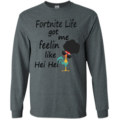 Fortnite Life Got Me Feelin Like Hei Hei LS Cotton T-Shirt - The White Eagles