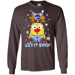 Minion Charlotte Hornets Ugly Christmas Sweaters Let It Snow LS Cotton T-Shirt - The White Eagles