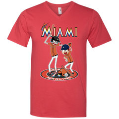 Miami Marlins Baseball Rick And Morty Men's V-Neck T-Shirt - The White Eagles