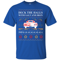 Deck The Halls With Salt And Iron Ugly Christmas Sweater Cotton T-Shirt - The White Eagles