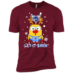 Minion Charlotte Hornets Ugly Christmas Sweaters Let It Snow Men's Sleeve Shirt - The White Eagles