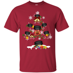 Christmas Is Coming Hockey Santa Claus Ugly Christmas Sweater Cotton T-Shirt - The White Eagles