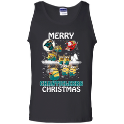 Coastal Carolina Chanticleers Ugly Christmas Sweaters Minions Santa Claus Merry Christmas Tank Top - The White Eagles