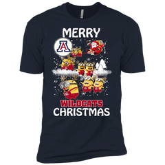 Arizona Wildcats Ugly Christmas Sweaters Minions Santa Claus Merry Christmas Men's Sleeve Shirt - The White Eagles