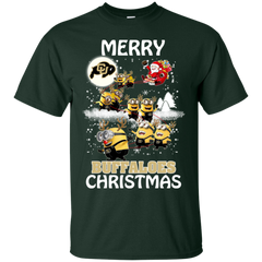 Colorado Buffaloes Ugly Christmas Sweaters Minions Santa Claus Merry Christmas Cotton T-Shirt - The White Eagles