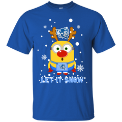 Minion Central Connecticut State Blue Devils Ugly Christmas Sweaters Let It Snow Cotton T-Shirt - The White Eagles