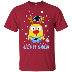 Minion Carolina Panthers Ugly Christmas Sweaters Let It Snow Cotton T-Shirt - The White Eagles