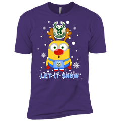 Minion Milwaukee Bucks Ugly Christmas Sweaters Let It Snow Men's Sleeve Shirt - The White Eagles