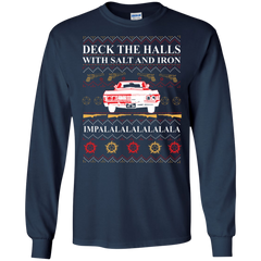 Deck The Halls With Salt And Iron Ugly Christmas Sweater LS Cotton T-Shirt - The White Eagles