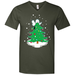 Snoopy Tree Christmas The Peanuts Movie Men's V-Neck T-Shirt - The White Eagles