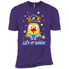 Minion Houston Astros  Ugly Christmas Sweaters Let It Snow Men's Sleeve Shirt - The White Eagles