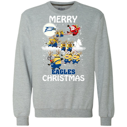 Georgia Southern Eagles Ugly Christmas Sweaters Minions Santa Claus Merry Christmas Sweatshirt - The White Eagles