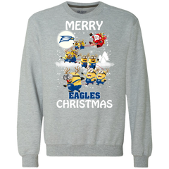 Georgia Southern Eagles Ugly Christmas Sweaters Minions Santa Claus Merry Christmas Sweatshirt - The White Eagles