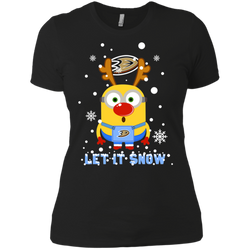 Minion Anaheim Ducks Ugly Christmas Sweaters Let It Snow Ladies' Shirt - The White Eagles