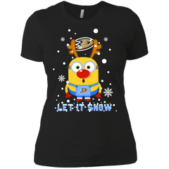 Minion Anaheim Ducks Ugly Christmas Sweaters Let It Snow Ladies' Shirt - The White Eagles