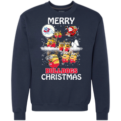 Fresno State Bulldogs Ugly Christmas Sweaters Minions Santa Claus Merry Christmas Sweatshirt - The White Eagles