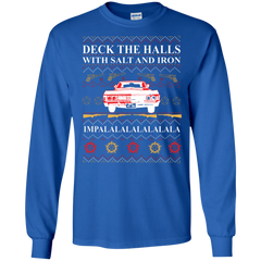 Deck The Halls With Salt And Iron Ugly Christmas Sweater LS Cotton T-Shirt - The White Eagles