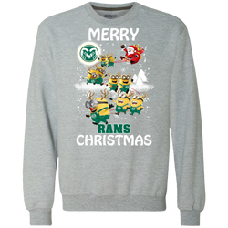Colorado State Rams Ugly Christmas Sweaters Minions Santa Claus Merry Christmas Sweatshirt - The White Eagles