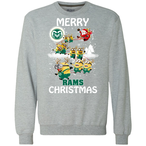 Colorado State Rams Ugly Christmas Sweaters Minions Santa Claus Merry Christmas Sweatshirt - The White Eagles