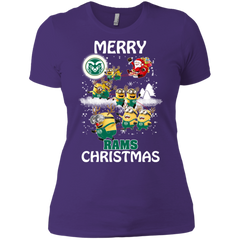 Colorado State Rams Ugly Christmas Sweaters Minions Santa Claus Merry Christmas Ladies' Shirt - The White Eagles