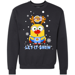 Minion Los Angeles Lakers Ugly Christmas Sweaters Let It Snow Sweatshirt - The White Eagles