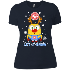 Minion Atlanta Hawks Ugly Christmas Sweaters Let It Snow Ladies' Shirt - The White Eagles