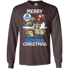 Georgia State Panthers Ugly Christmas Sweaters Minions Santa Claus Merry Christmas LS Cotton T-Shirt - The White Eagles