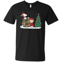 Atlanta Falcons Snoopy The Peanuts Ugly Christmas Sweater  Super Bowl Men's V-Neck T-Shirt - The White Eagles
