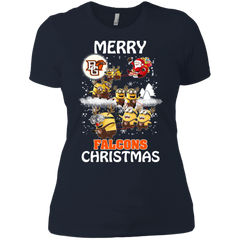 Bowling Green Falcons Ugly Christmas Sweaters Minions Santa Claus Merry Christmas Ladies' Shirt - The White Eagles