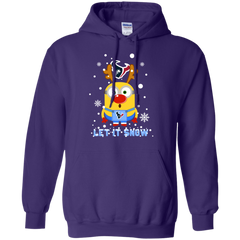 Minion Houston Texans Ugly Christmas Sweaters Let It Snow Hoodie - The White Eagles