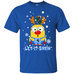 Minion Coastal Carolina Chanticleers Ugly Christmas Sweaters Let It Snow Cotton T-Shirt - The White Eagles