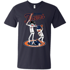Detroit Tigers Baseball Rick And Morty Men's V-Neck T-Shirt - The White Eagles