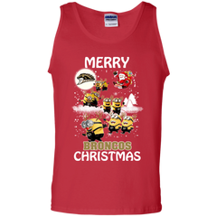 Western Michigan Broncos Ugly Christmas Sweaters Minions Santa Claus Merry Christmas Tank Top - The White Eagles