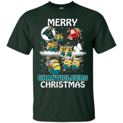 Coastal Carolina Chanticleers Ugly Christmas Sweaters Minions Santa Claus Merry Christmas Cotton T-Shirt - The White Eagles