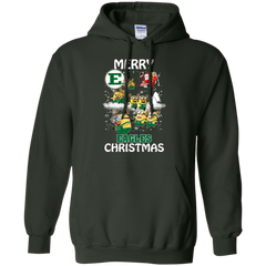 Eastern Michigan Eagles Ugly Christmas Sweaters Minions Santa Claus Merry Christmas Hoodie - The White Eagles