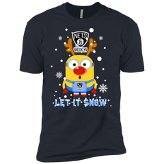 Minion Brooklyn Nets Ugly Christmas Sweaters Let It Snow Men's Sleeve Shirt - The White Eagles