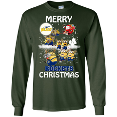 Toledo Rockets Ugly Christmas Sweaters Minions Santa Claus Merry Christmas LS Cotton T-Shirt - The White Eagles