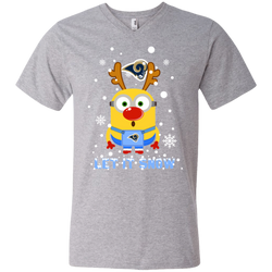 Minion Los Angeles Rams Ugly Christmas Sweaters Let It Snow Men's V-Neck T-Shirt - The White Eagles